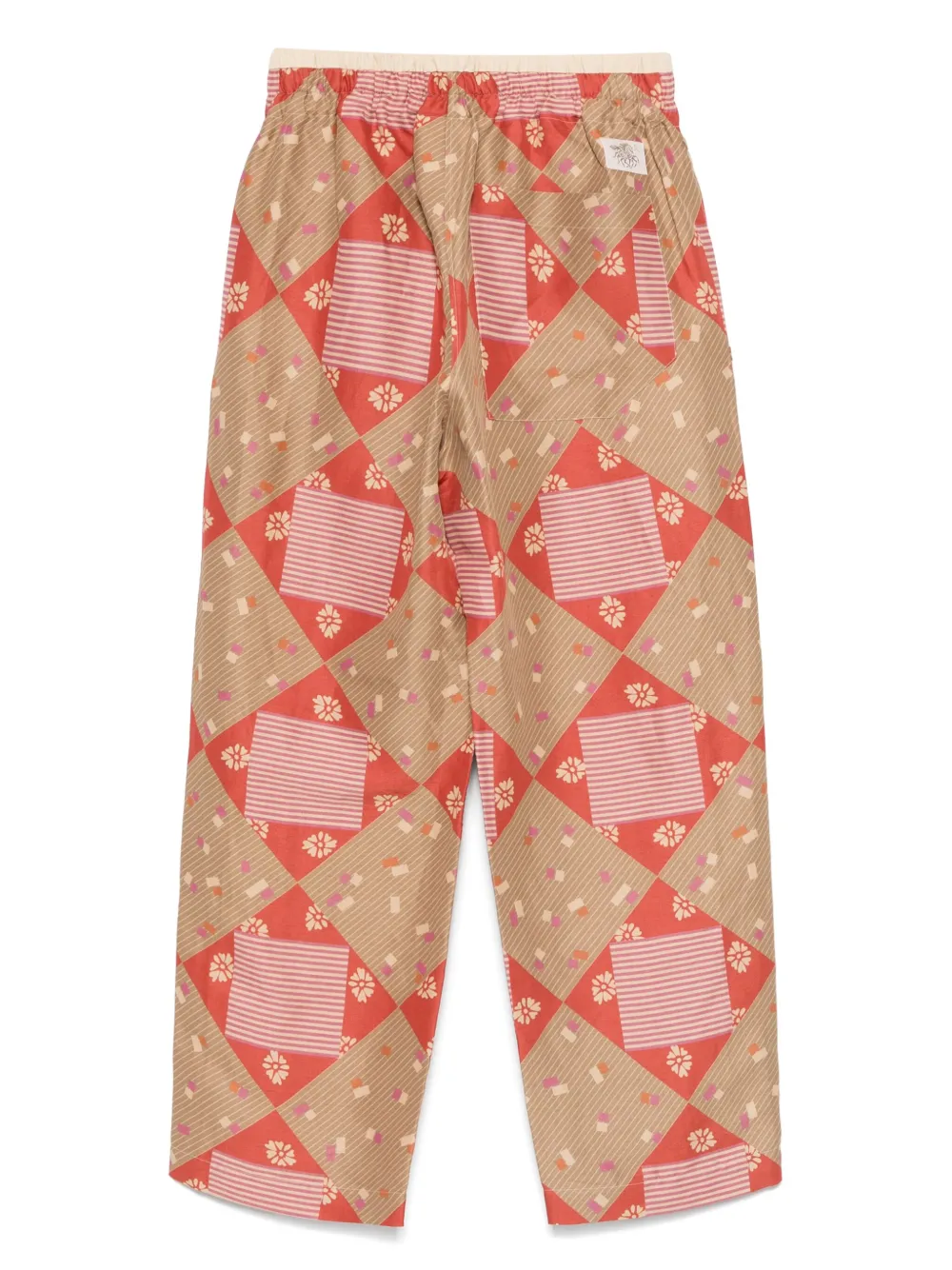 RANRA Broek met gemixte print - Rood