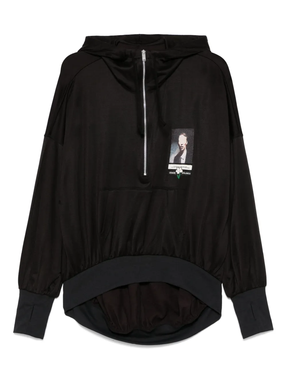 Undercover patch-detail hoodie | Black | Image 1