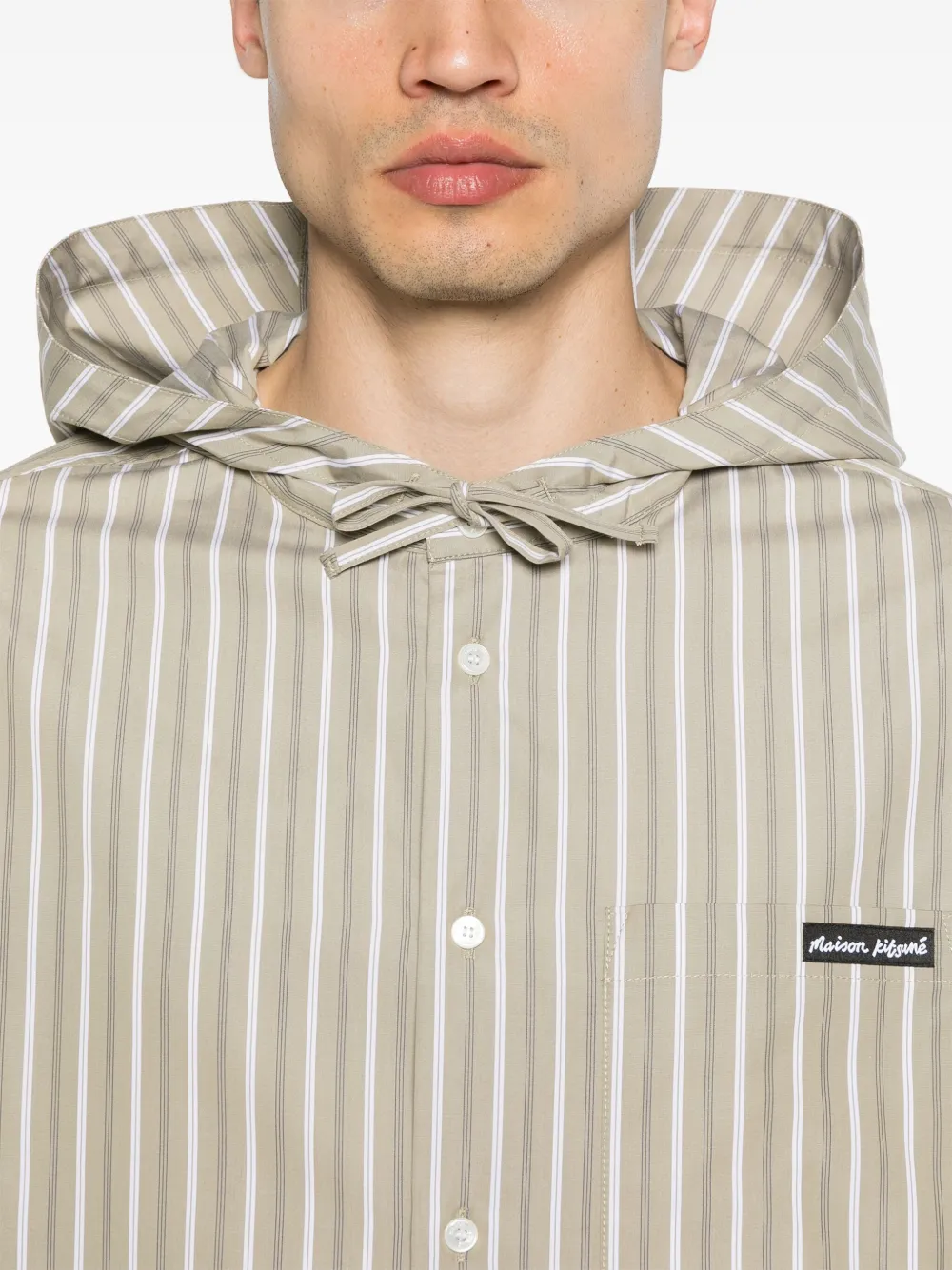 Maison Kitsuné Overhemd met capuchon Groen
