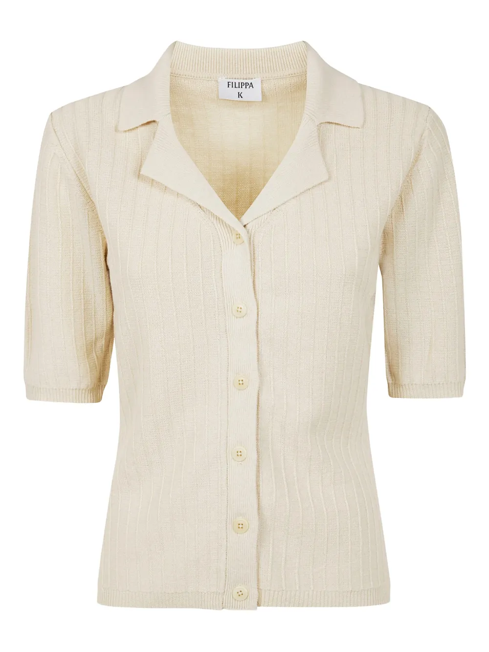 Filippa K Geribbeld vest met korte mouwen Beige