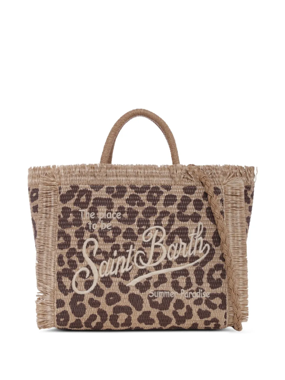 Mc2 Saint Barth Kids' Logo-embroidered Beach Bag In Neutrals