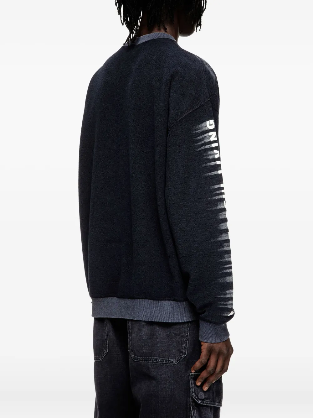 Diesel logo-print cotton sweatshirt Zwart