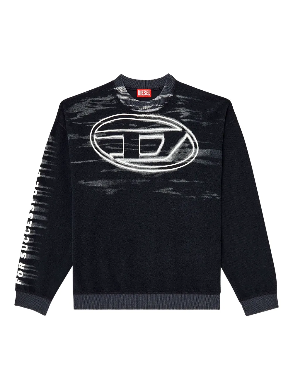 Diesel logo-print cotton sweatshirt Zwart