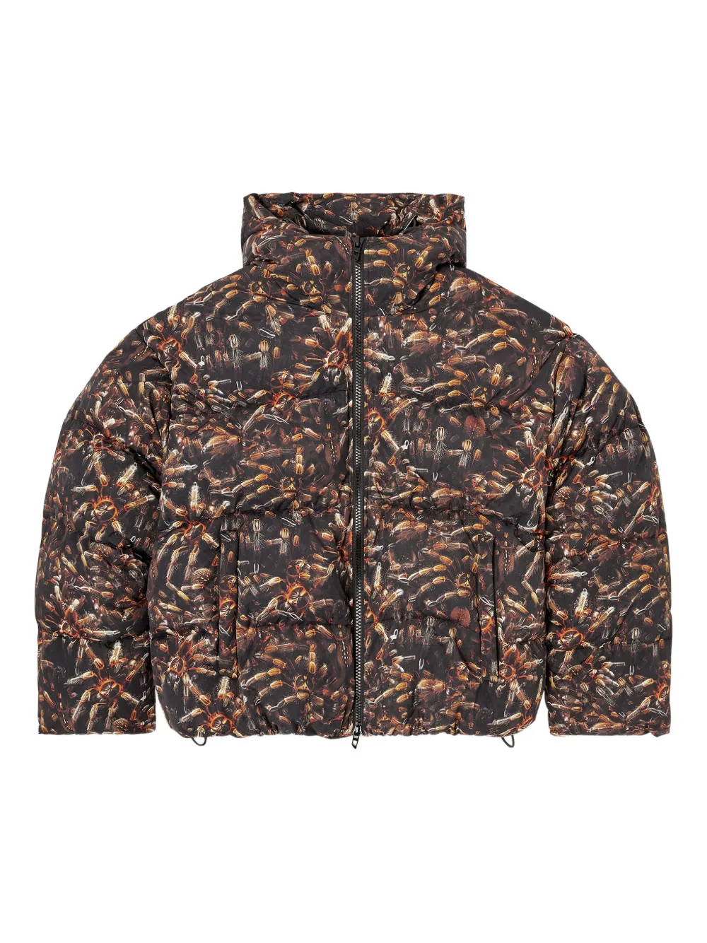 Diesel tarantulas-print hooded padded jacket 900A