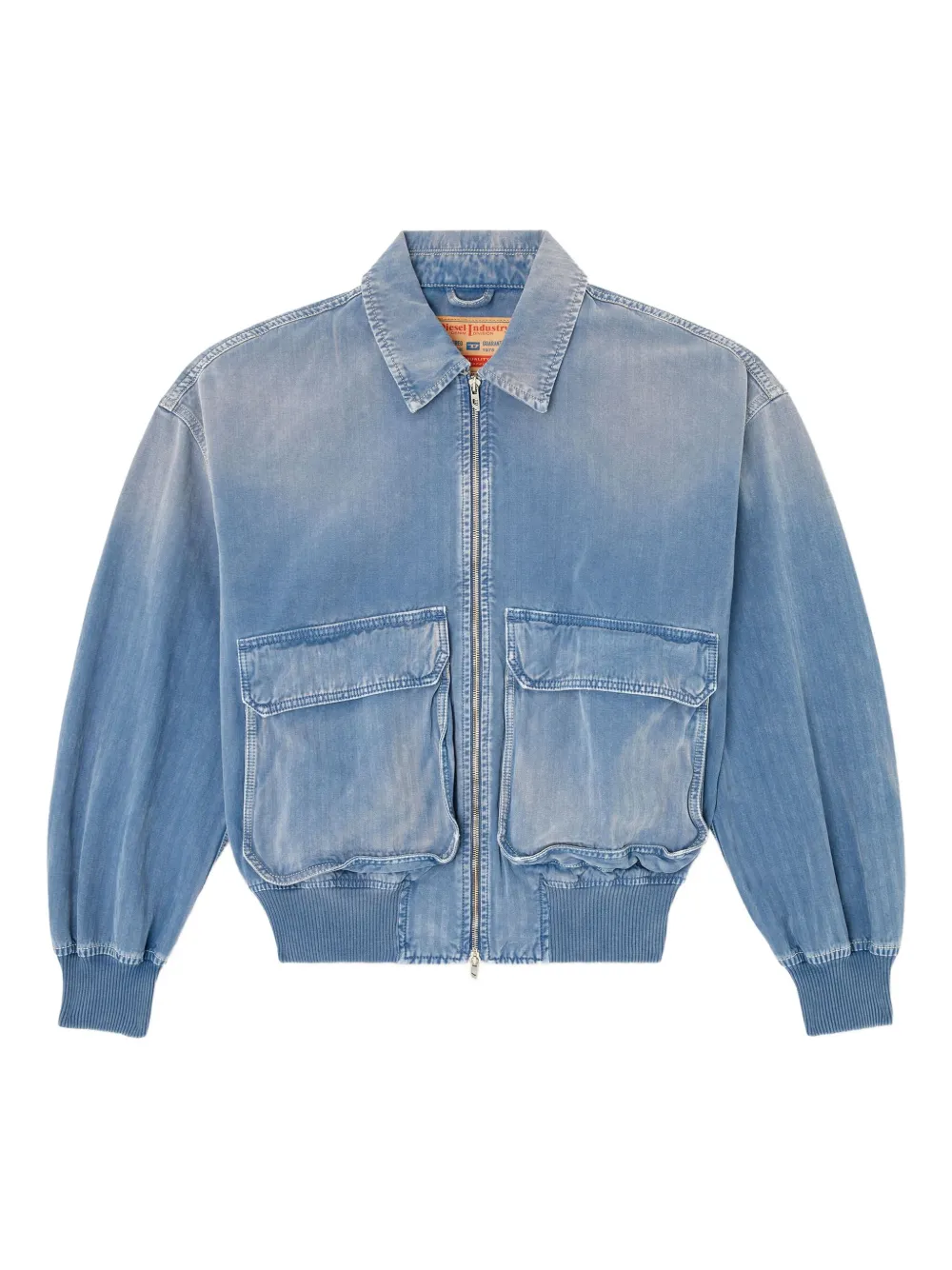 Diesel D-Kurz denim jack met rits Blauw