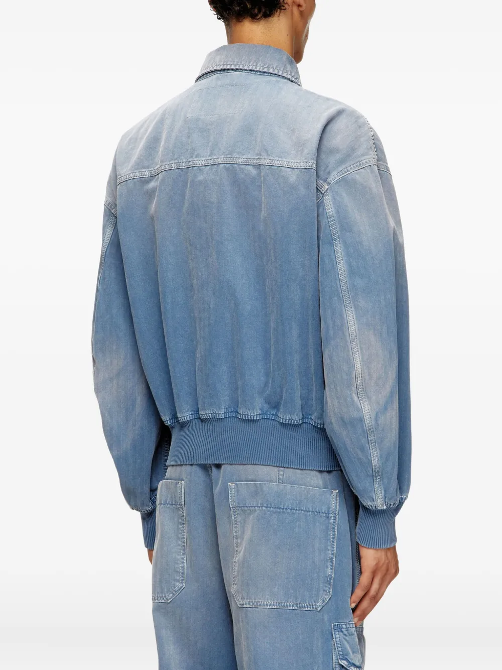 Diesel D-Kurz denim jack met rits Blauw
