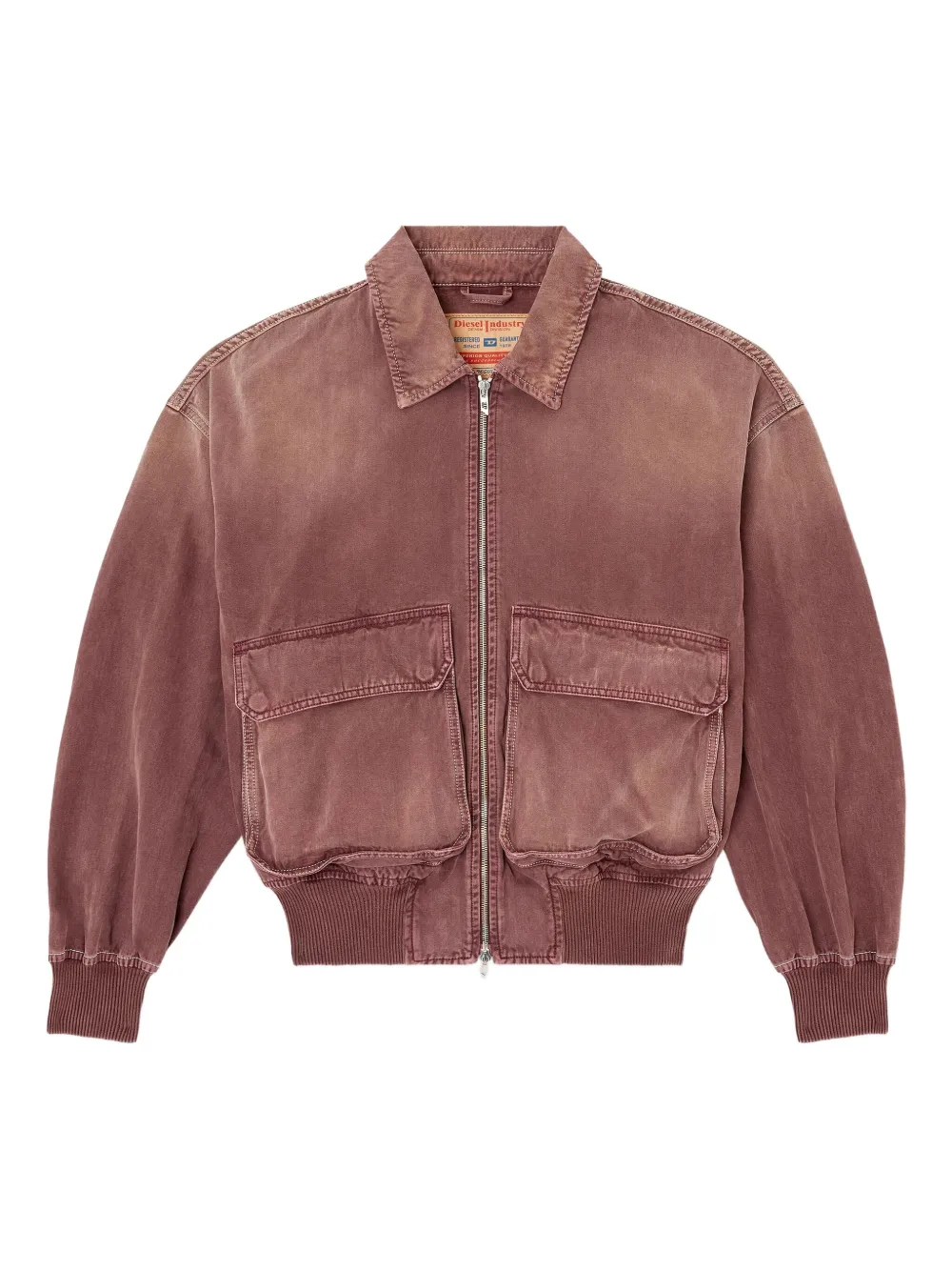 Diesel Katoenen denim jack met klepzakken Rood