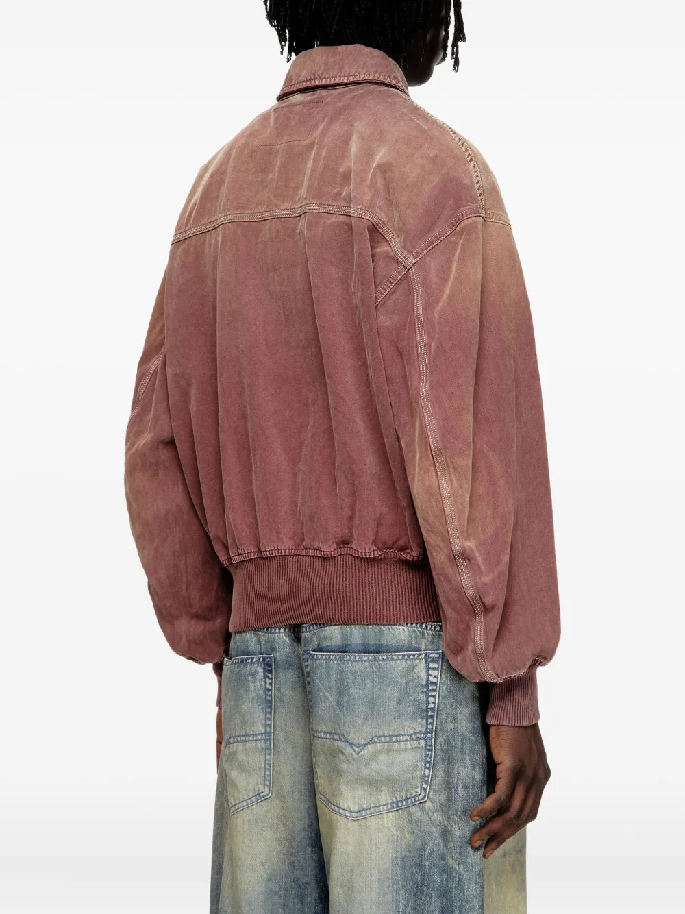 Diesel Katoenen denim jack met klepzakken Rood