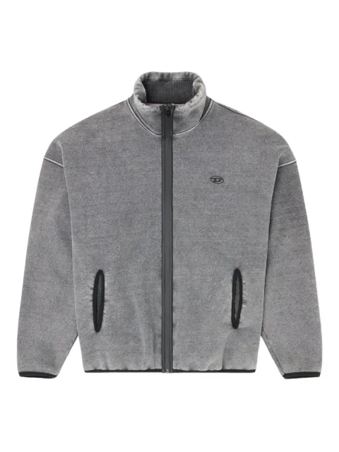 Diesel logo-detail fleece zip-up sweater