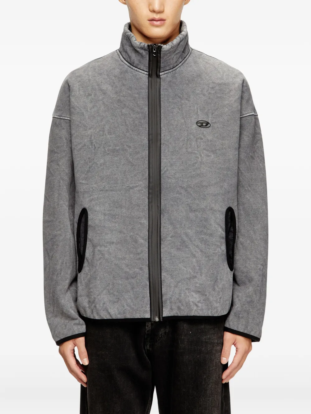 Diesel Zip-up Sweatshirt With Inner Lining In Gray
