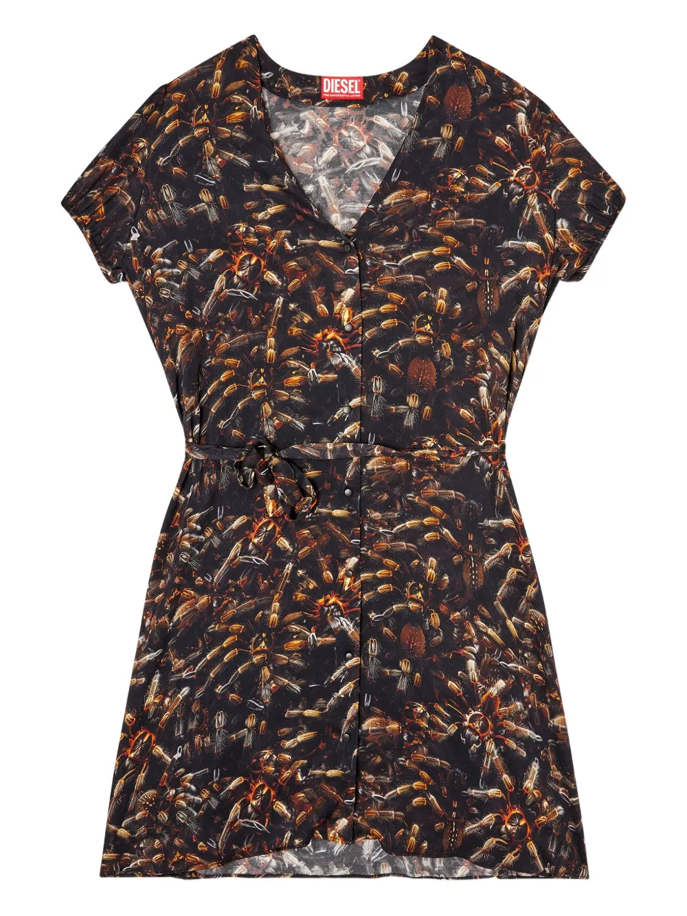 Diesel D-Ollish print mini dress Zwart