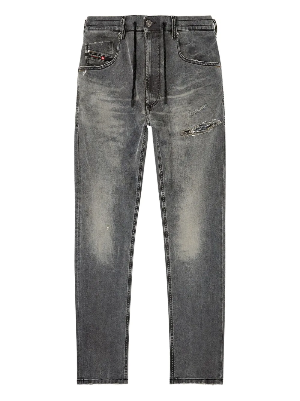 Diesel D-Krooley drawstring ripped jeans | Grey | Image 1