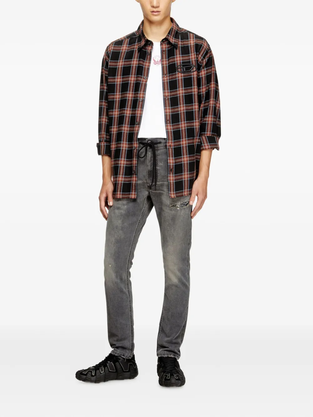 Diesel D-Krooley drawstring ripped jeans | Tapered Jeans | Image 2