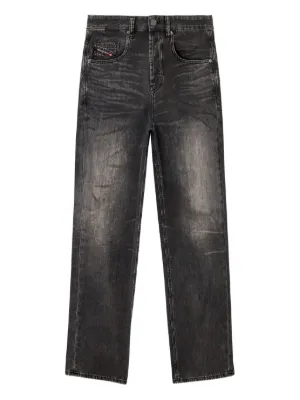 Diesel D-Rise ダメージ ストレートジーンズ | ブラック | FARFETCH JP