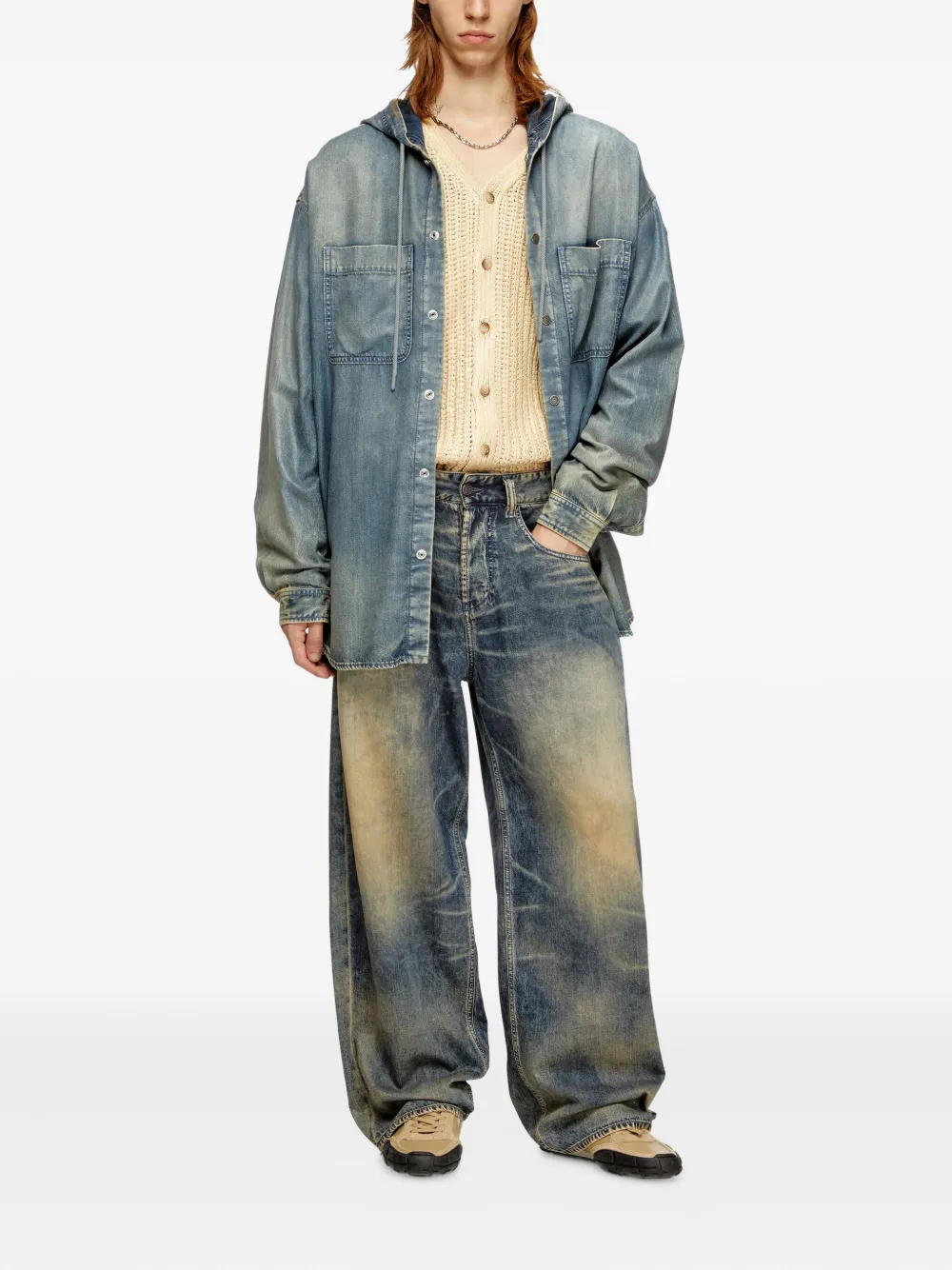 Diesel 1997 D-Enim gebleekte jeans - Blauw