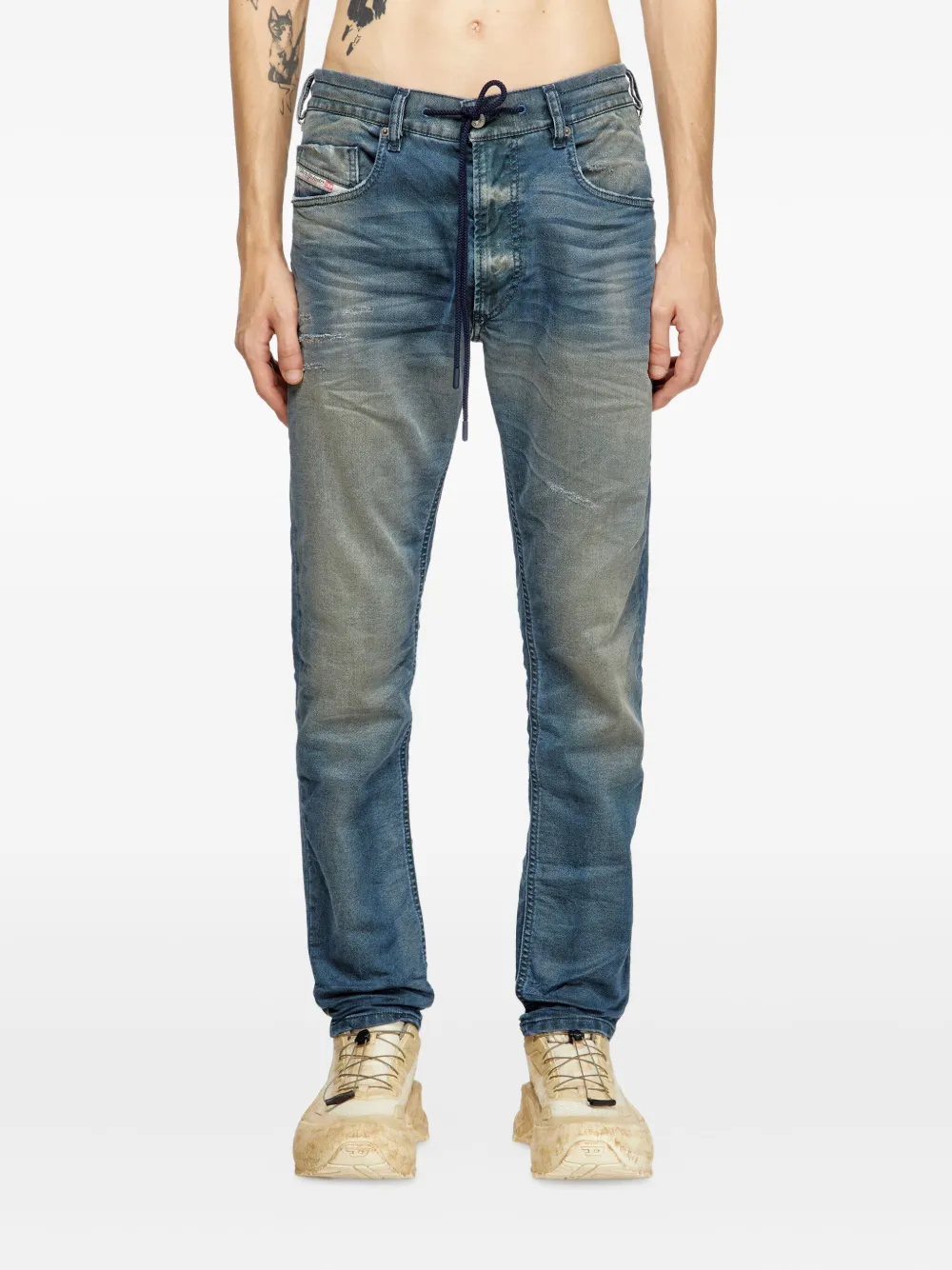 Diesel Jeans met trekkoord Blauw