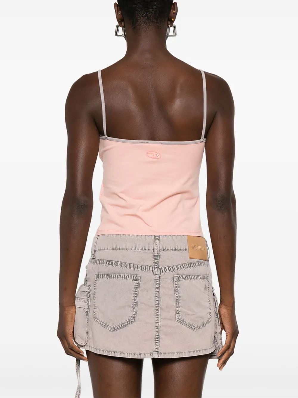 Diesel T-top R2 Cats Pink Cotton Jersey Tank Top In Pink