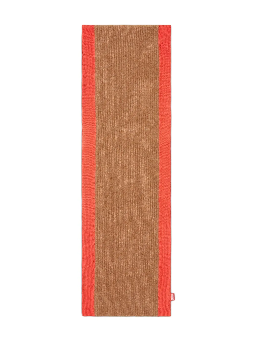 Diesel K-lollo Ribbed Side-stripe Scarf In Brown