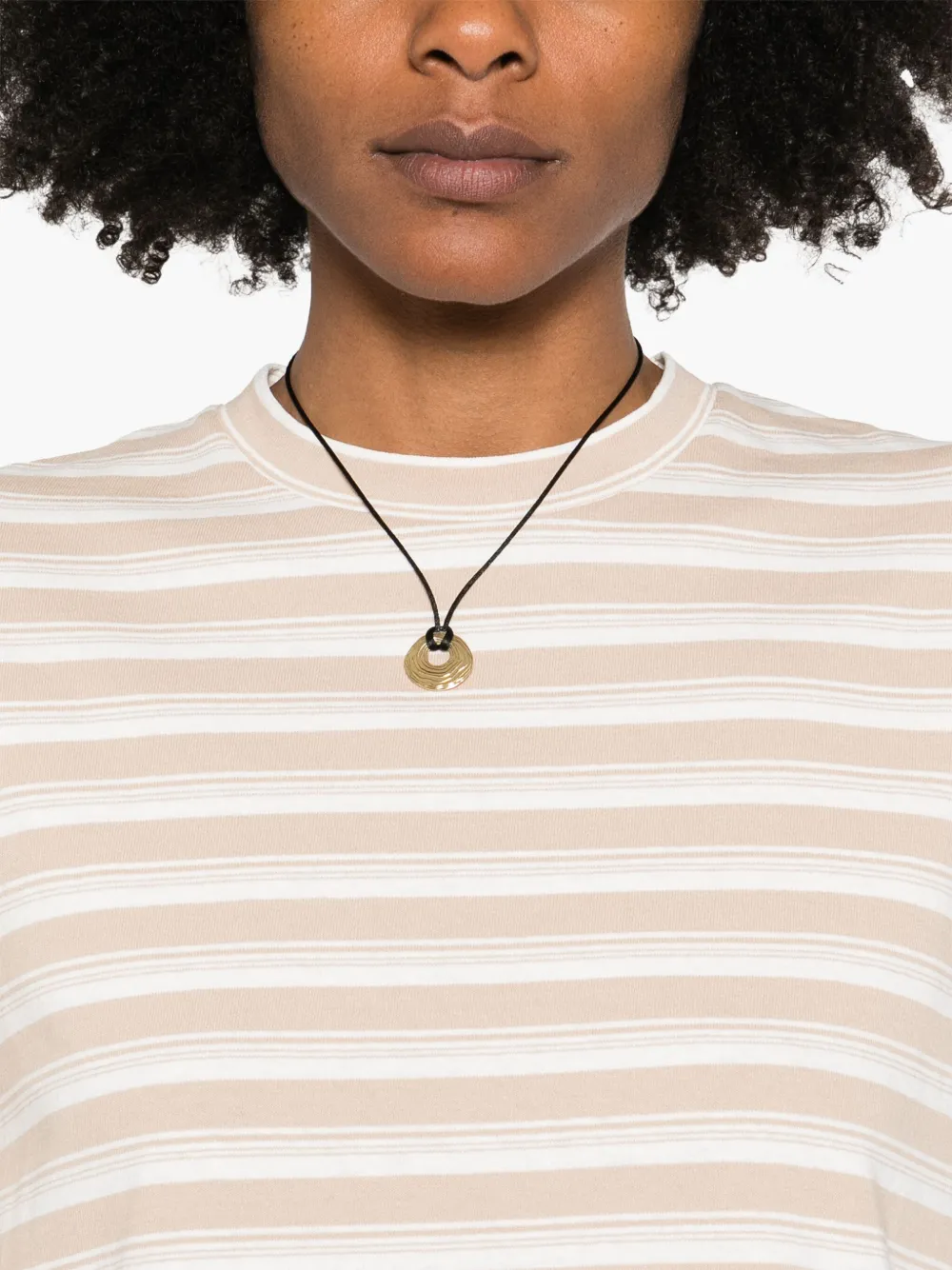 Shop Rabanne Striped T-shirt In Neutrals