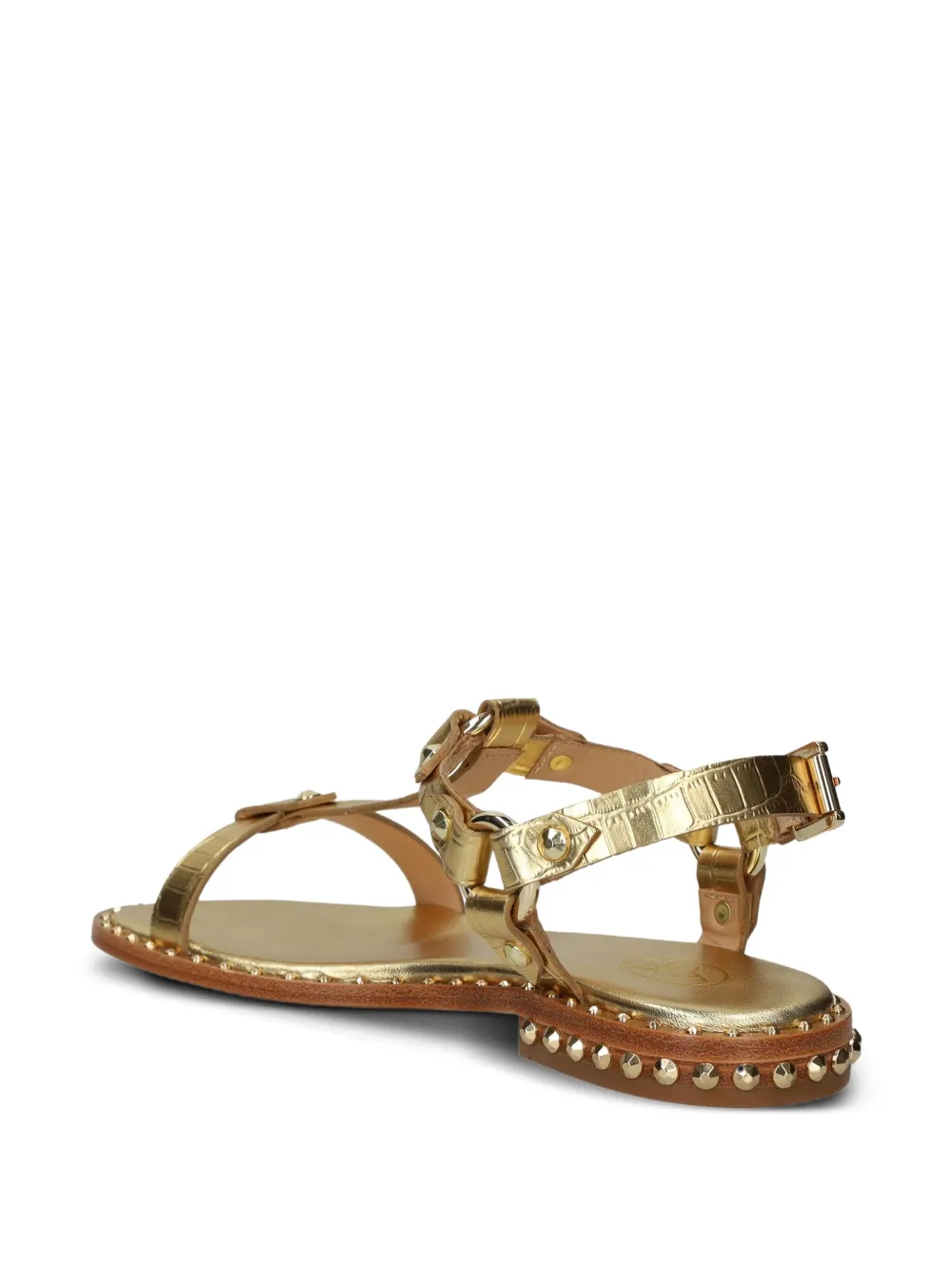 Ash Golden Leather Patsy Bis Sandals In Gold