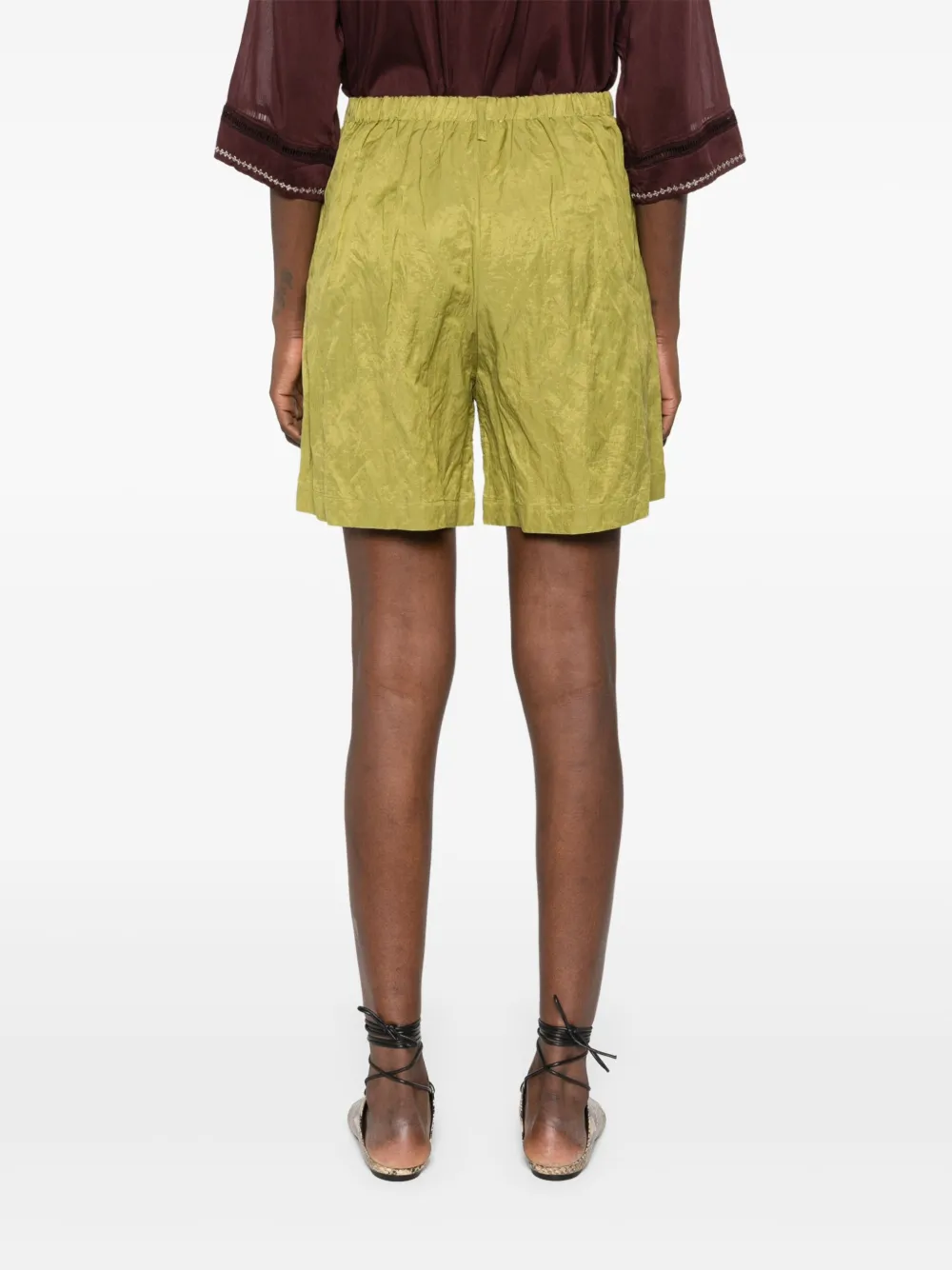 Forte Shorts met gekreukte afwerking Groen