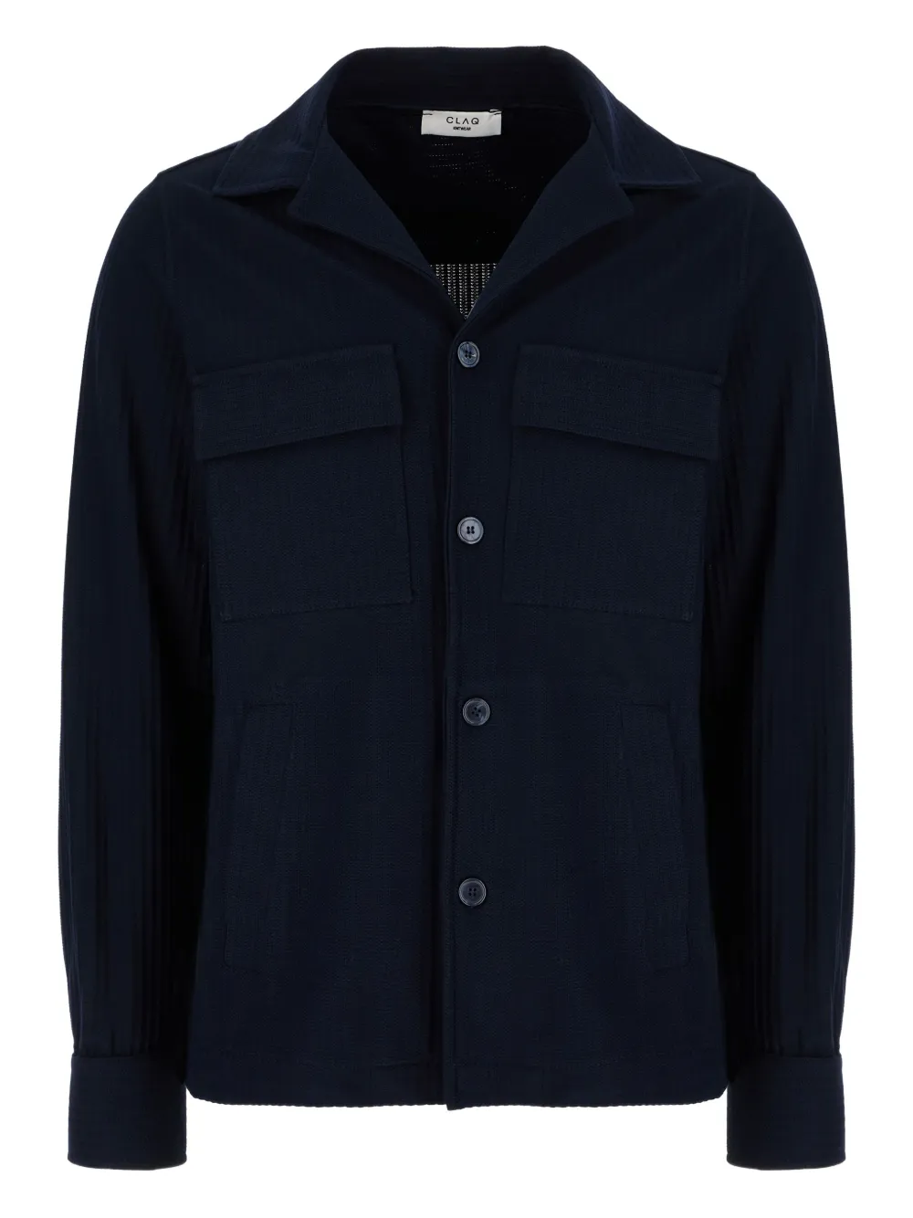 revere-collar cotton overshirt