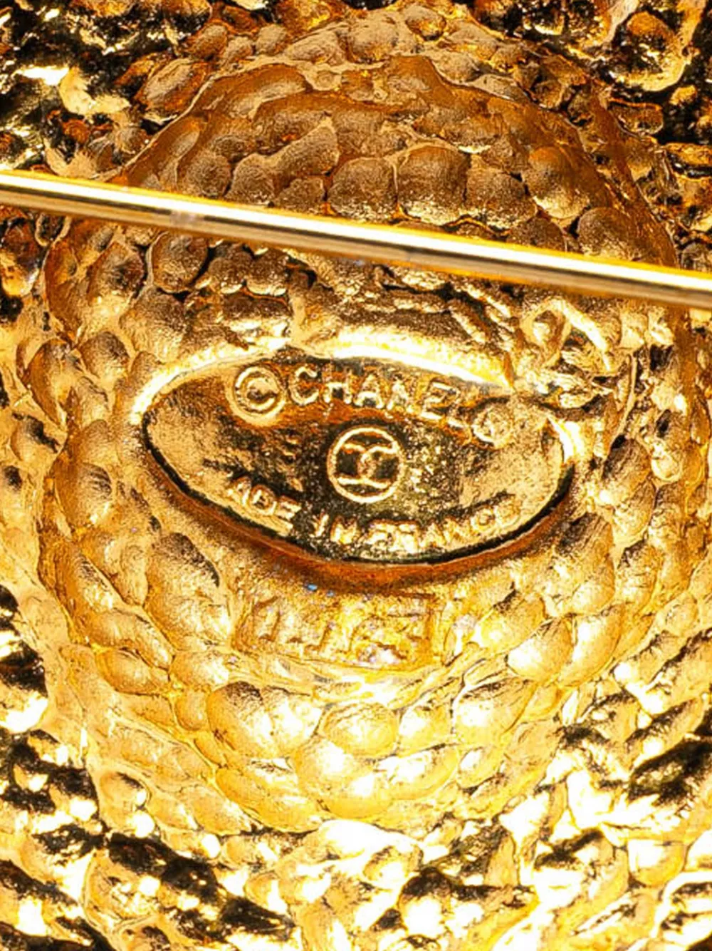 Pre-owned Chanel 20th Century Gold Plated Lion Pin Brooch Costume Brooch