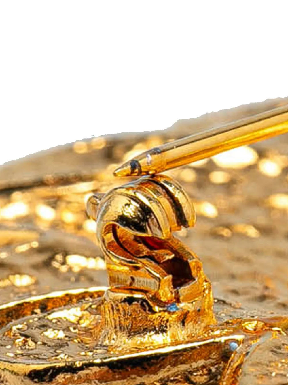 Pre-owned Chanel 20th Century Gold Plated Lion Pin Brooch Costume Brooch