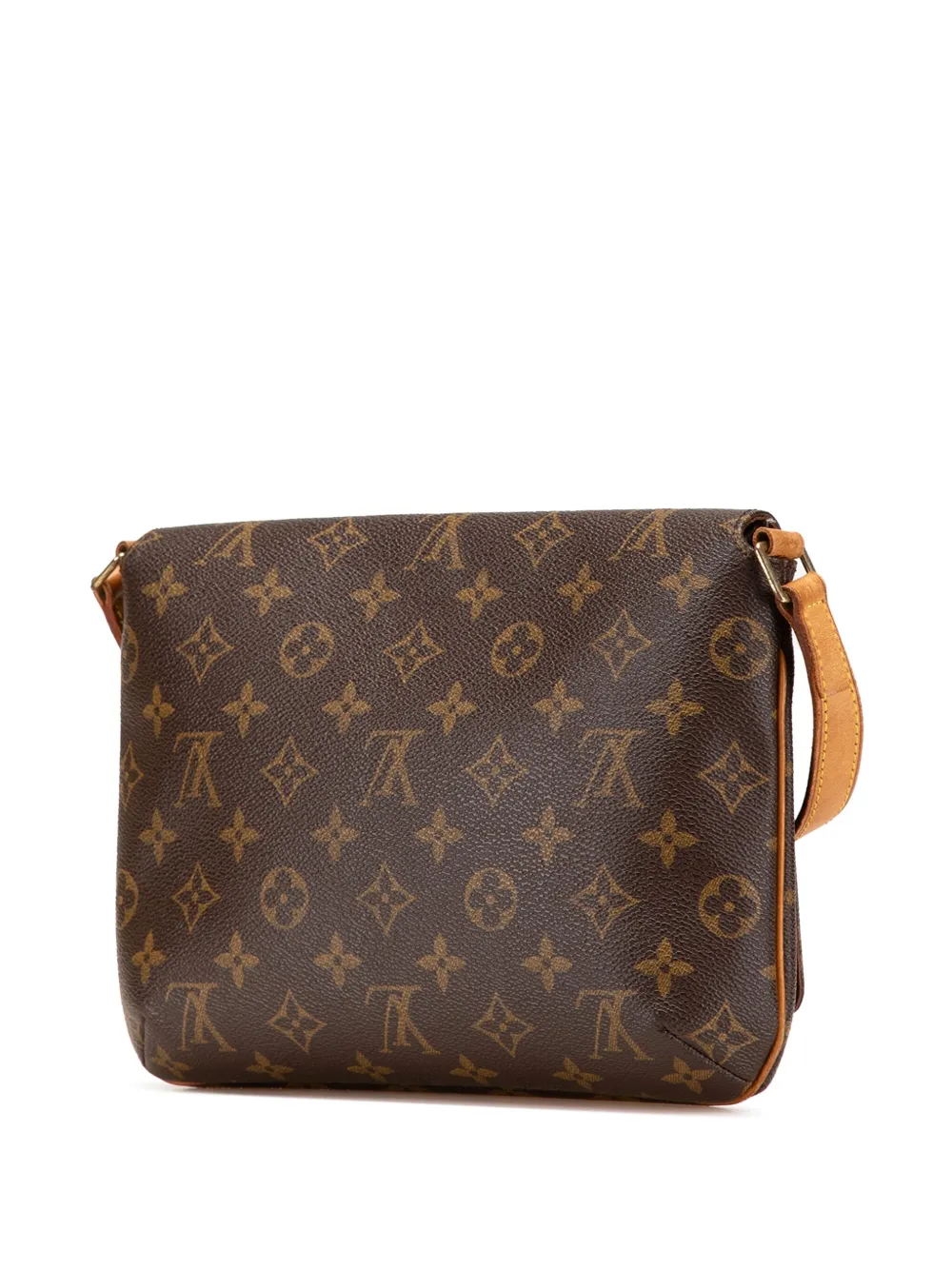 Pre-owned Louis Vuitton 2000 Monogram Musette Tango Short Strap Shoulder Bag In Brown