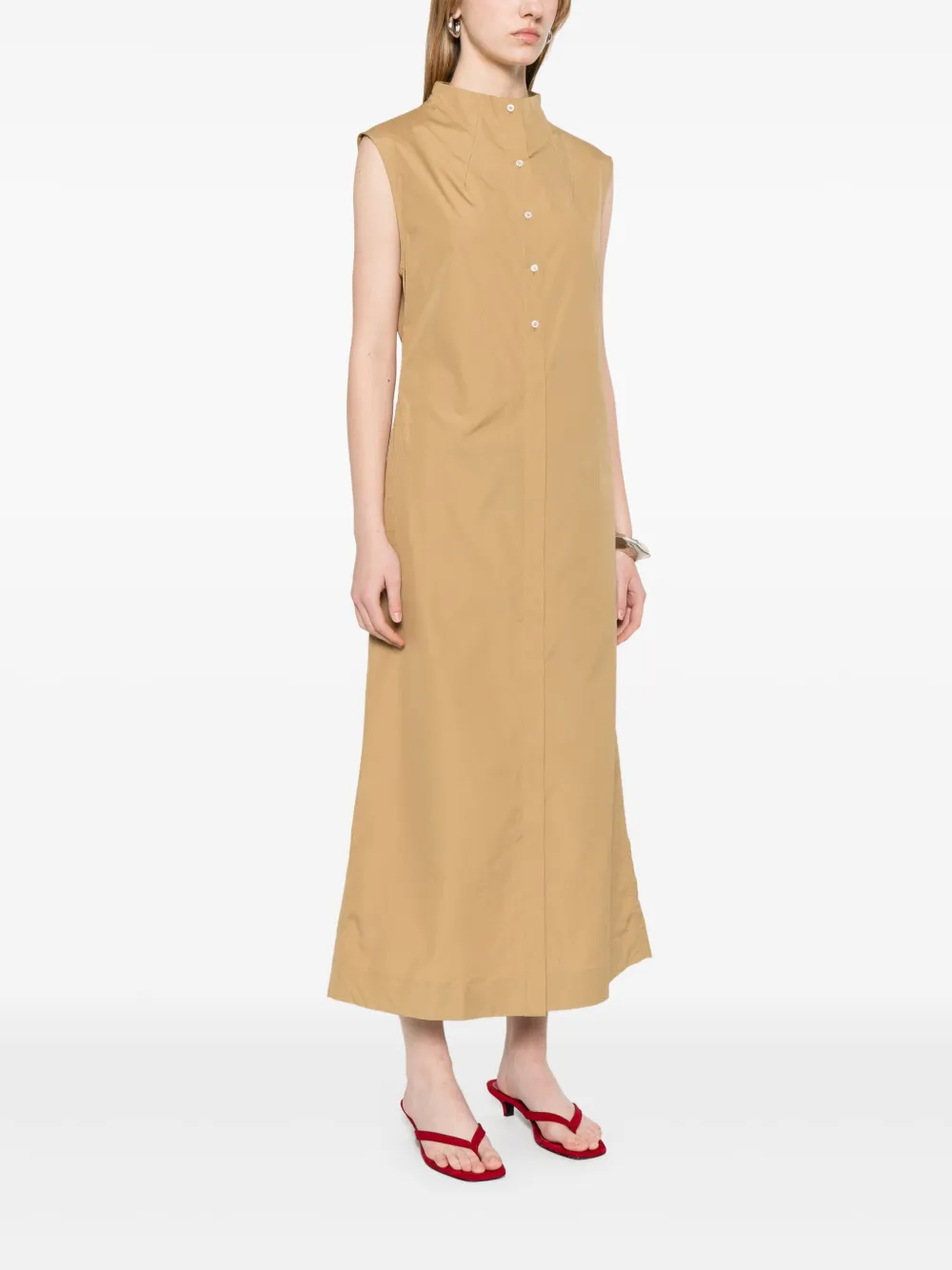 LouLou de Saison Maui midi-jurk Beige