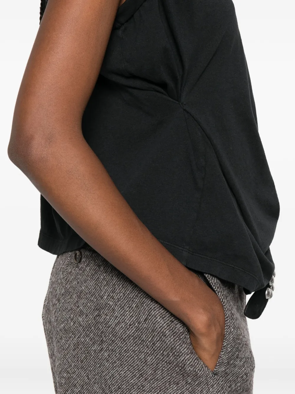 OUR LEGACY Gedraaide top met boothals Zwart