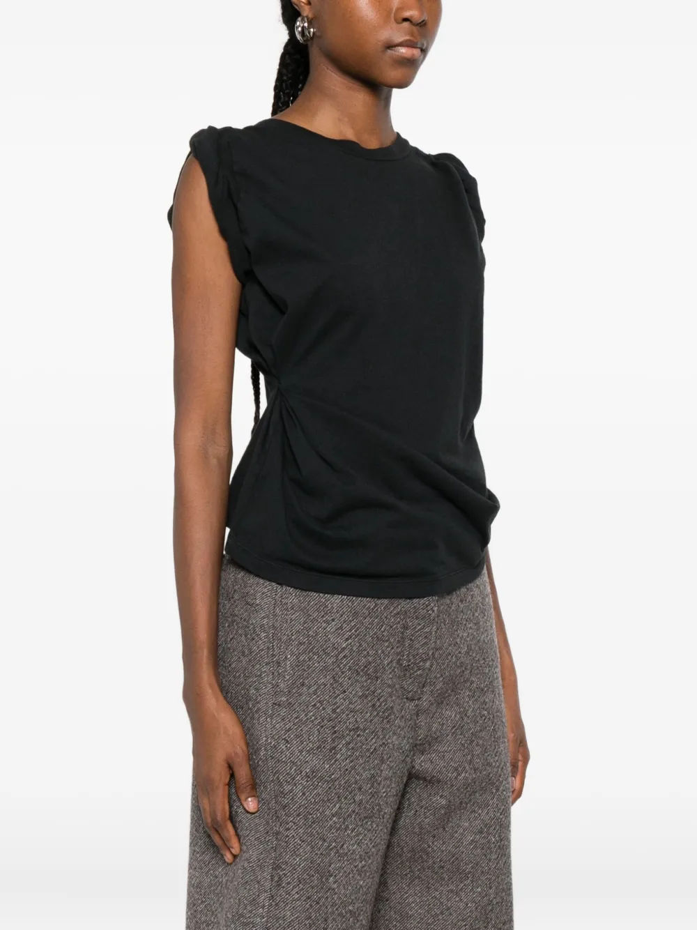 OUR LEGACY Gedraaide top met boothals Zwart