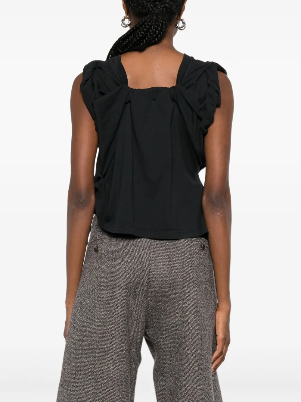 OUR LEGACY Gedraaide top met boothals Zwart