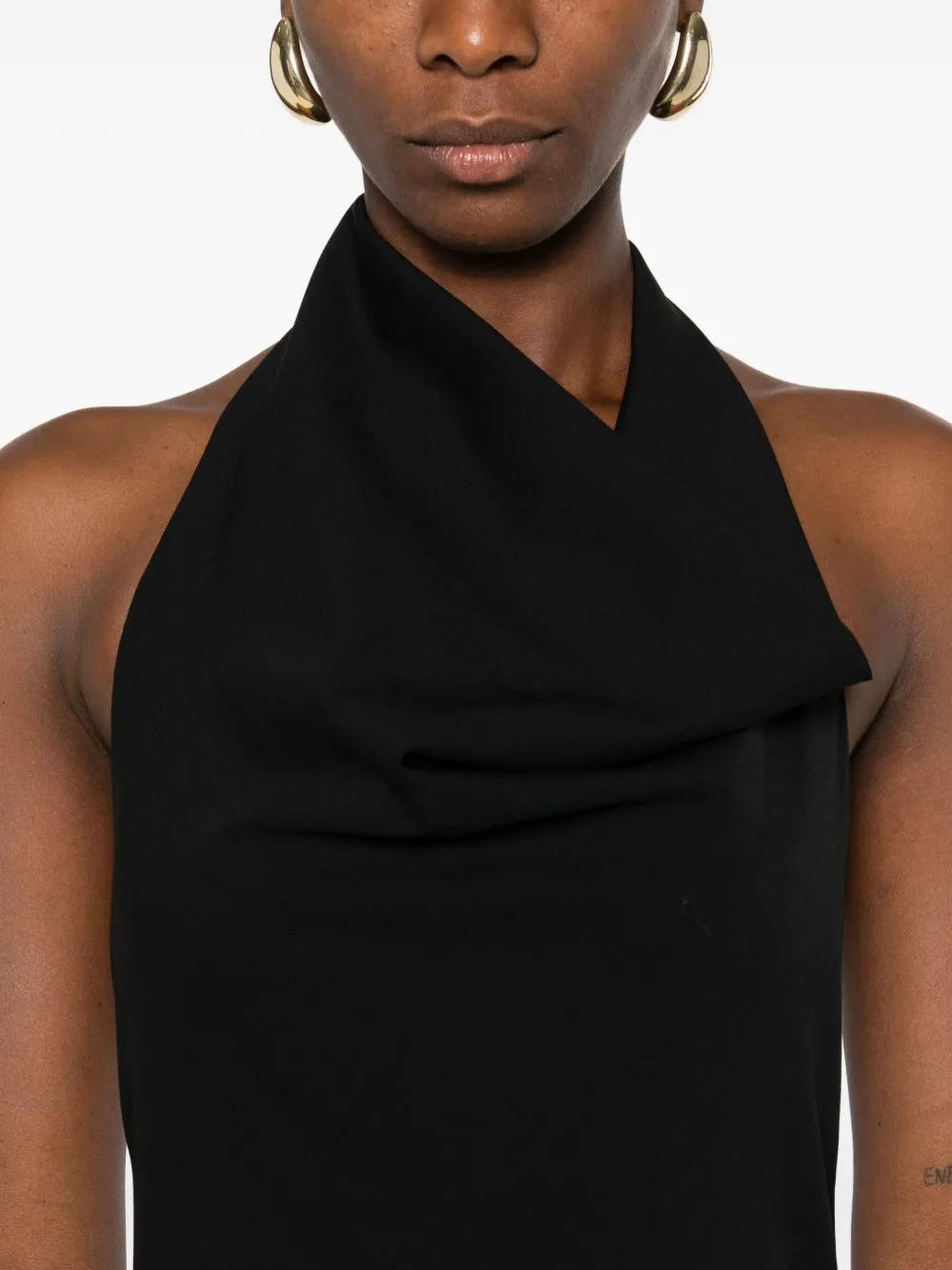 Burc Akyol Cowl-neck Midi Dress In Black