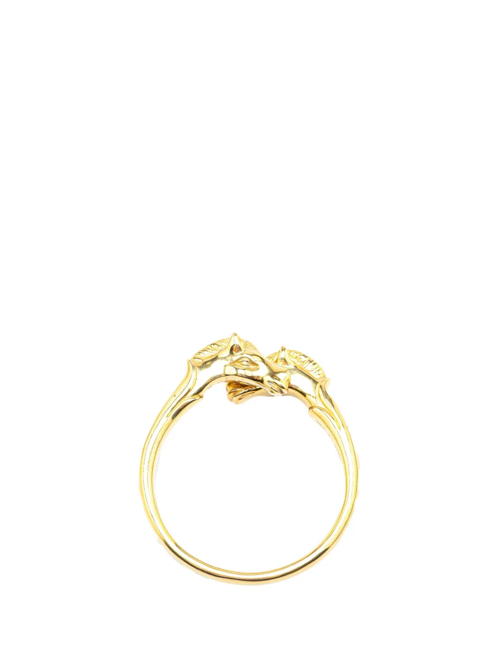 Hermès Pre-Owned 2000-2024 Gold Plated Cheval Double Horse Bangle costume bracelet | Image 2