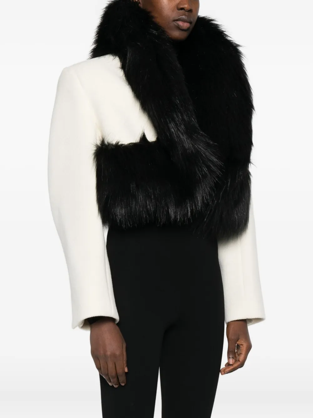 Burc Akyol Faux-fur-trimmed Jacket In White