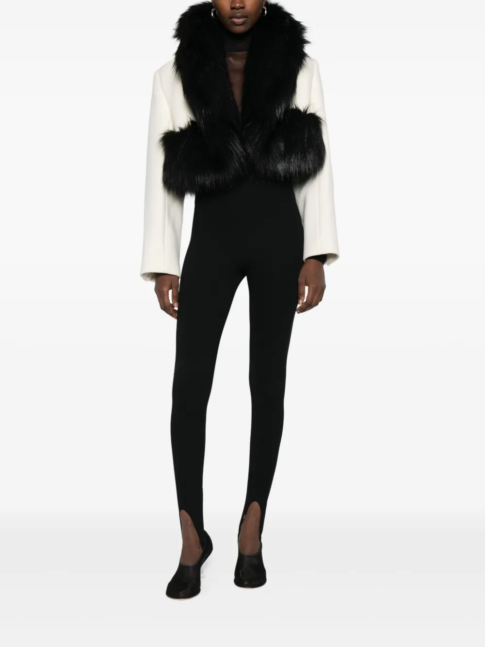 Burc Akyol faux-fur-trimmed jacket | Cropped Jackets | Image 2