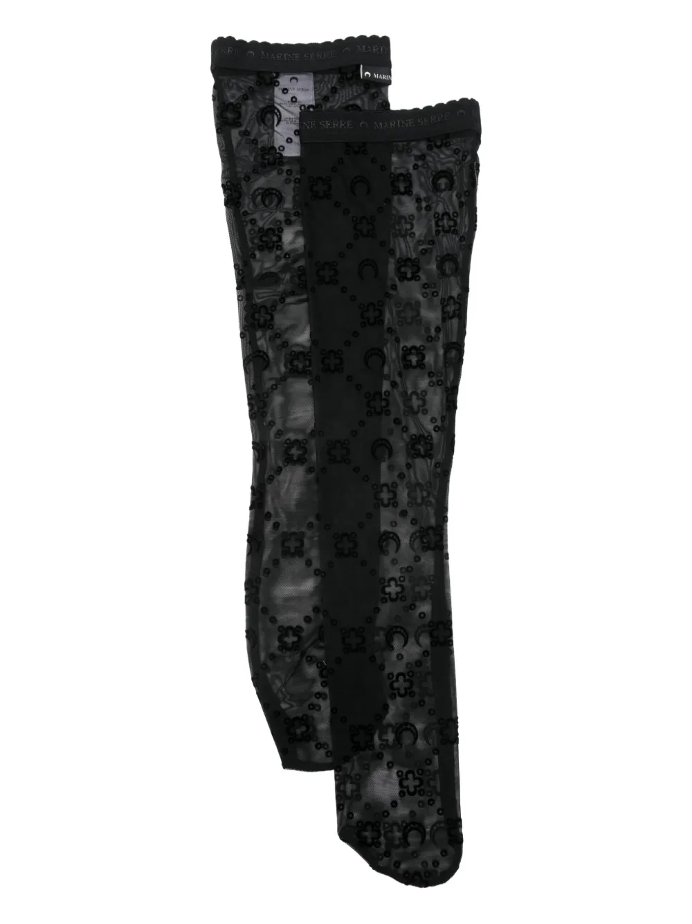 Marine Serre moonogram-mesh socks | Black | Image 1