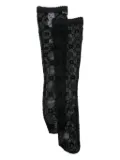 Marine Serre moonogram-mesh socks - Black