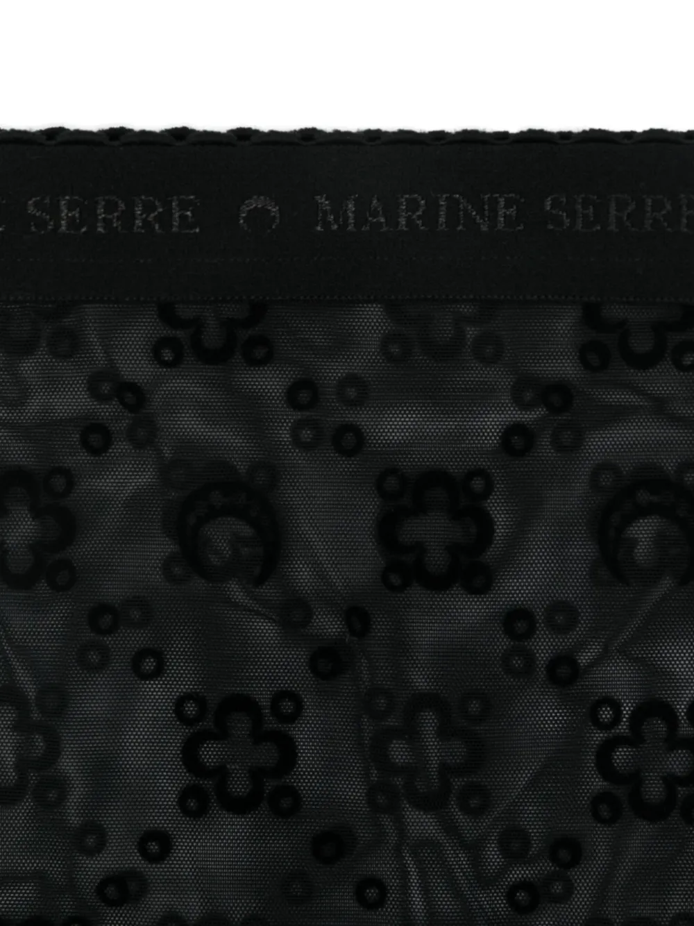 Marine Serre Sokken met mesh en monogram Zwart