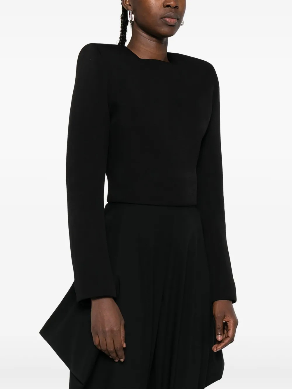Burc Akyol Long-sleeve Crew-neck Blouse In Black