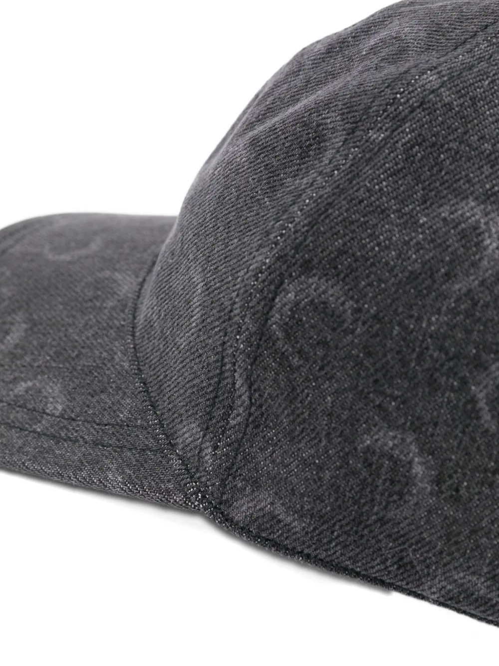 Marine Serre Moon Laser Cut Denim Baseball Cap In Gray