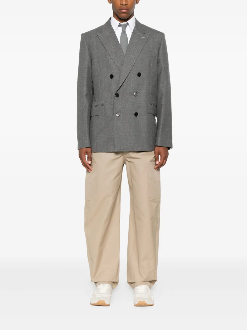 Givenchy peak-lapel wool blazer Grijs