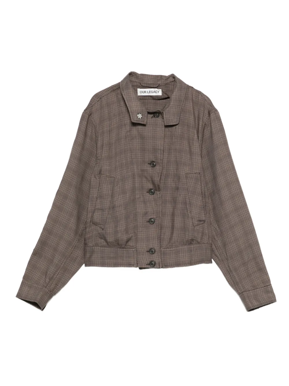 OUR LEGACY checked button-up bomber jacket | Brown | Image 1