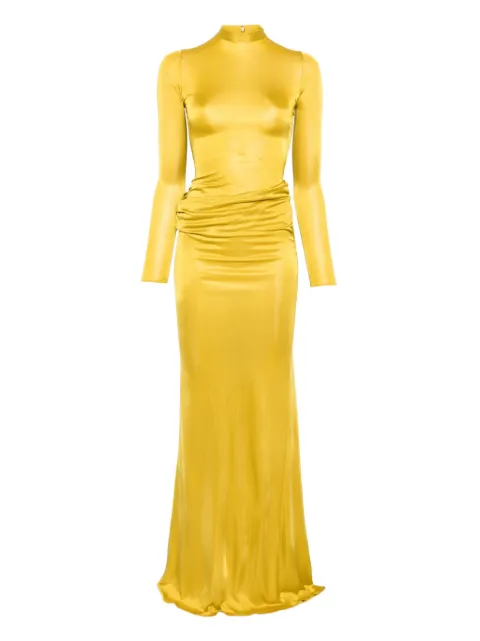 Burc Akyol Caryatide high-neck draped maxi dress