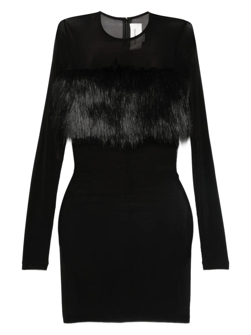 Burc Akyol Vestido com acabamento de pelos | Preto | Image 1