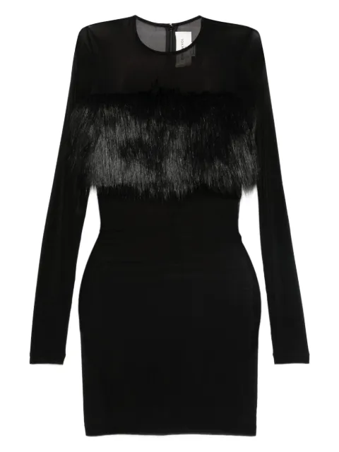 Burc Akyol faux fur-trimmed mini dress