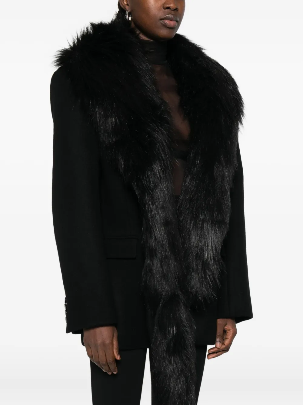 Burc Akyol Faux-fur Coat In Black