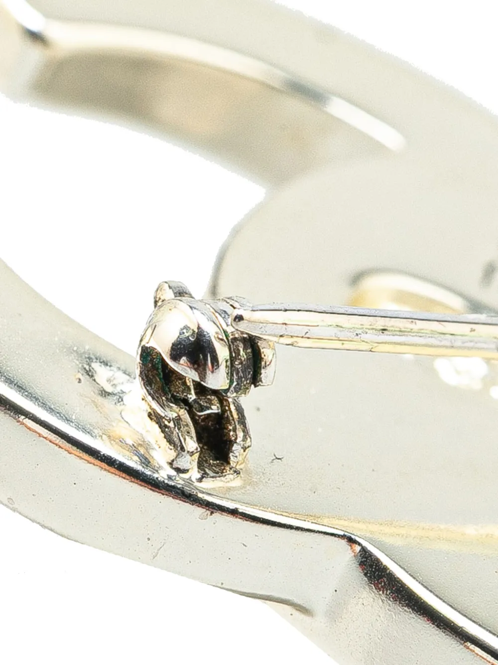 Pre-owned Chanel 1996 Silver Cc Turn-lock Brooch Costume Brooch
