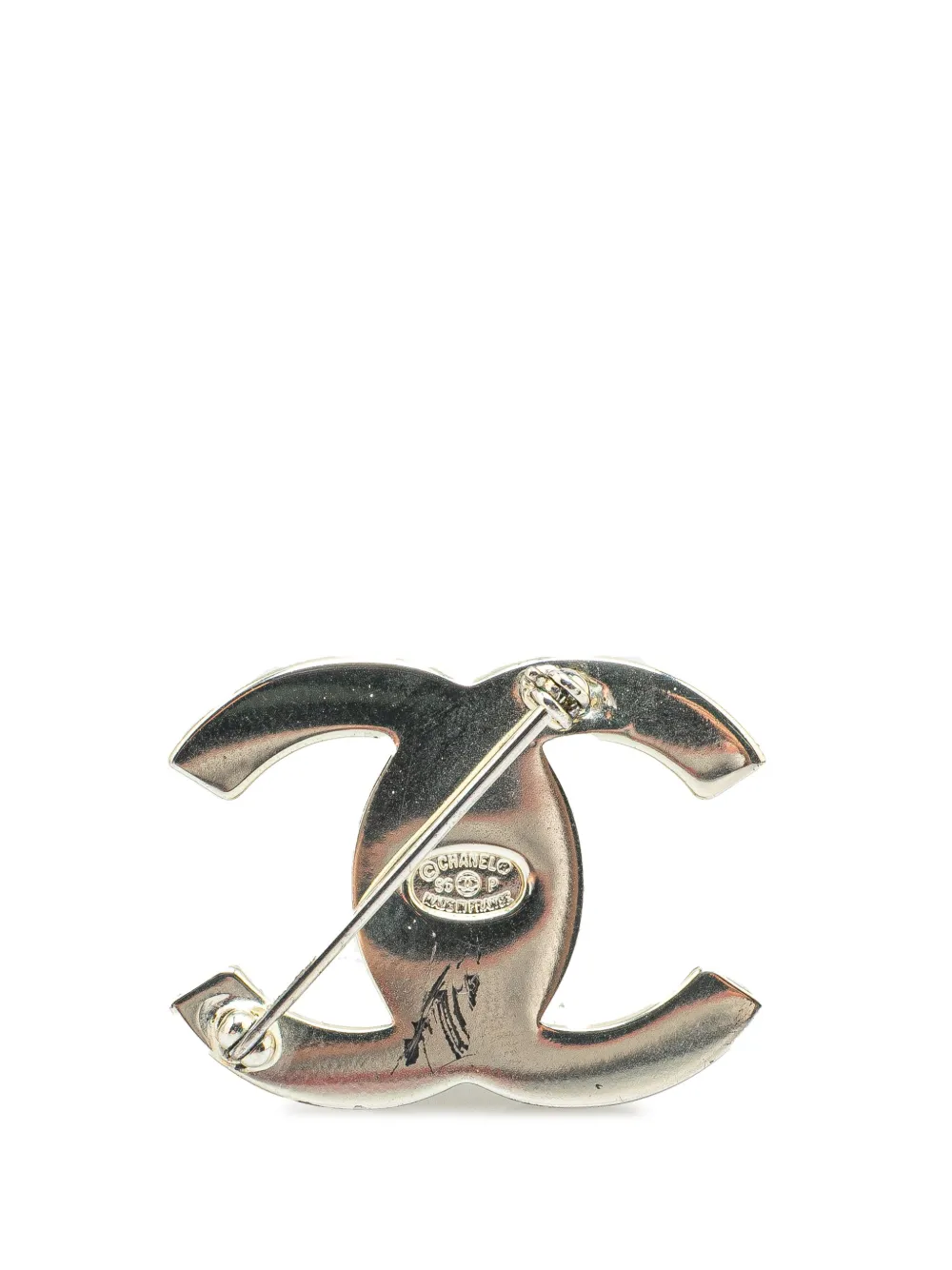 CHANEL Pre-Owned بروش فضي بقفل شعار CC ‫1996‬ | Image 2